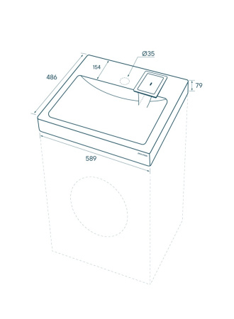 Раковина из искусственного камня Paulmark BERG PM710431 60х50 над стиральной машиной цвет белый 1 отверстие под смеситель
